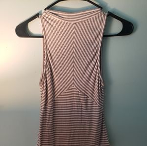 High collar bodysuit w/ striped pattern